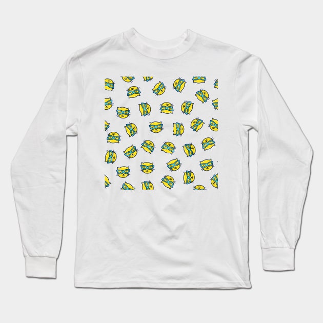 Cat in Glasses - Doodle Long Sleeve T-Shirt by KindlyHarlot